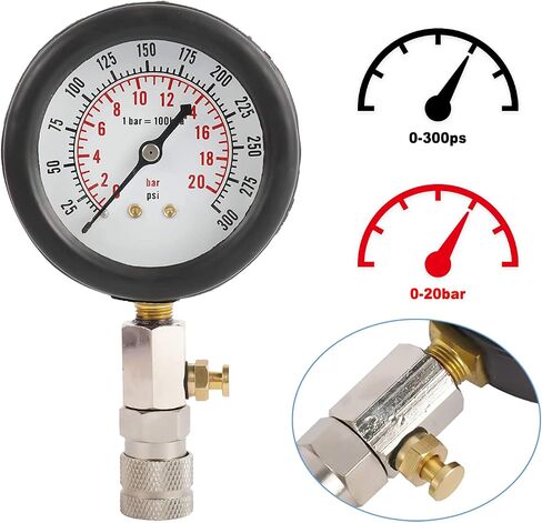 Engine Compression Tester, 8PCS Engine Cylinder Pressure Gauge for Petrol Gas Engine Automotive Tool Gauge for Car & Truck in Saudi Arabia