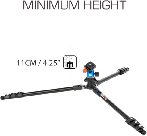 3 Legged Thing Patti 2.0 Flip Lock Tripod with AirHed Mini - Darkness Matte Black (PATTIDARK2.0) in Saudi Arabia