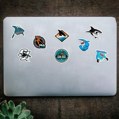 26 PCS Set of San Jose Vinyl Sharks Stickers Pack San Jose Decal Sharks 2-3 inches in Kuwait