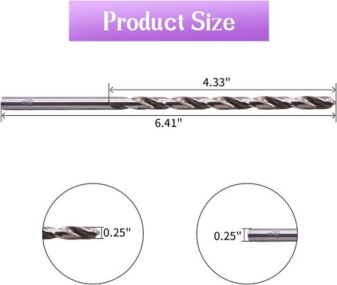 PENCK Long Drill Bit 6.5mm for Wood - 160mm Length Twist Drill Bits Straight Shank High Speed Steel Drill Bit Tool for Hardened Metal Plastic, 4pcs in Saudi Arabia