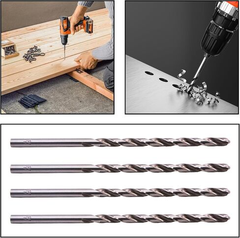 PENCK Long Drill Bit 6.5mm for Wood - 160mm Length Twist Drill Bits Straight Shank High Speed Steel Drill Bit Tool for Hardened Metal Plastic, 4pcs in Saudi Arabia