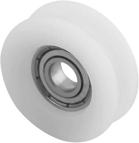 Yinpecly 50mm Round Groove White Nylon Pulley Wheels Roller Pulley Rolling Bearing with 608Z Bearing for 4.8mm Rope,Slide Gate, Angle Bar,Drawers,Gym 8x50x12mm 1pcs in Saudi Arabia