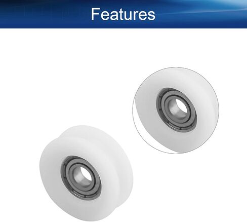 Yinpecly 50mm Round Groove White Nylon Pulley Wheels Roller Pulley Rolling Bearing with 608Z Bearing for 4.8mm Rope,Slide Gate, Angle Bar,Drawers,Gym 8x50x12mm 1pcs in Saudi Arabia