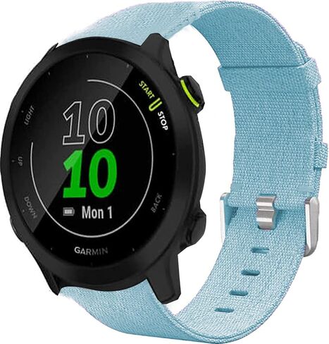 متوافق مع Garmin Forerunner 55 Band، حزام إكسسوارات بديل من نسيج النايلون المنسوج المسامي متوافق مع Garmin Forerunner 55 / Approach S42 / Approach S12 in Saudi Arabia