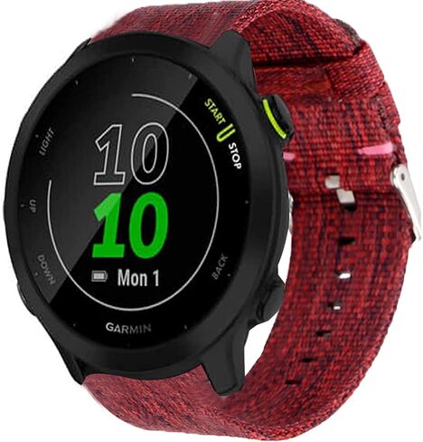 متوافق مع Garmin Forerunner 55 Band، حزام إكسسوارات بديل من نسيج النايلون المنسوج المسامي متوافق مع Garmin Forerunner 55 / Approach S42 / Approach S12 in Saudi Arabia