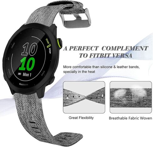 متوافق مع Garmin Forerunner 55 Band، حزام إكسسوارات بديل من نسيج النايلون المنسوج المسامي متوافق مع Garmin Forerunner 55 / Approach S42 / Approach S12 in Saudi Arabia