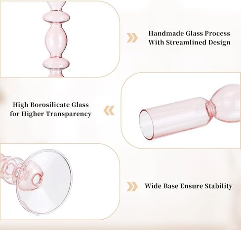 Glasseam Amber Glass Candle Holders: Tall Skinny Candle Holders Set of 3, Modern Candle Holders for Taper Candlesticks, Decorative Candle Holders for Wedding Table Centerpiece Dinning Room Decor in Saudi Arabia