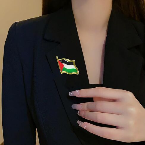 Palestine Flag Pins for Women Free Palestine Brooches Gifts for Men Stand with Palestine Flag Pins Green White Red Black Flag Pins Christmas Gifts in Saudi Arabia