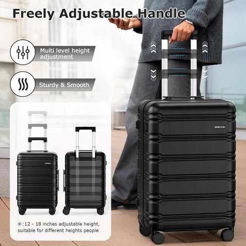 BEOW PC+ABS Hardshell Luggage with Spinner Wheels, Built-In TSA Lock 20 inch Suitcase (Beige)… in Saudi Arabia