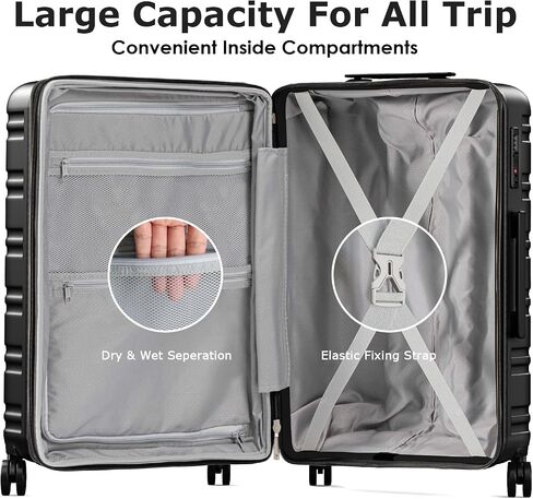 BEOW PC+ABS Hardshell Luggage with Spinner Wheels, Built-In TSA Lock 20 inch Suitcase (Beige)… in Saudi Arabia