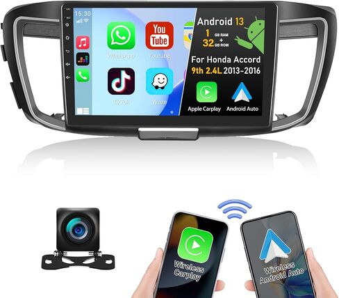 Android 13 Car Stereo for Honda Accord 9th 2.4L 2013-2016 with Wireless Apple Carplay Android Auto,10.1'' HD Touchscreen Car Radio with WiFi GPS Navigation Bluetooth FM/RDS SWC HIFI+Backup Camera in Saudi Arabia