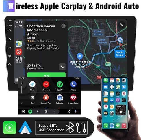 Android 13 Car Stereo for Honda Accord 9th 2.4L 2013-2016 with Wireless Apple Carplay Android Auto,10.1'' HD Touchscreen Car Radio with WiFi GPS Navigation Bluetooth FM/RDS SWC HIFI+Backup Camera in Saudi Arabia