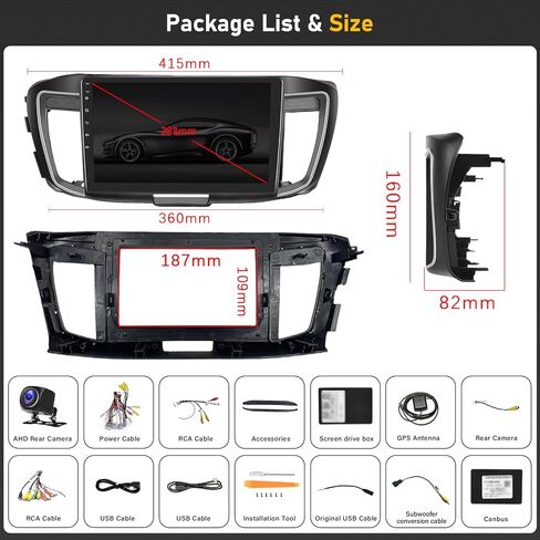 Android 13 Car Stereo for Honda Accord 9th 2.4L 2013-2016 with Wireless Apple Carplay Android Auto,10.1'' HD Touchscreen Car Radio with WiFi GPS Navigation Bluetooth FM/RDS SWC HIFI+Backup Camera in Saudi Arabia