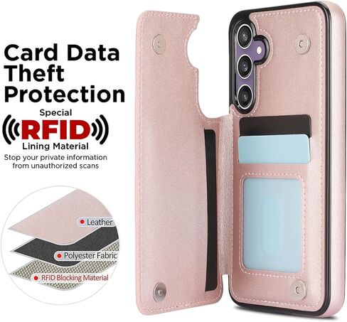 Asuwish Phone Case for Samsung Galaxy S23 FE 5G Wallet Cover with Tempered Glass Screen Protector and Leather RFID Credit Card Holder Stand Slot Cell Accessories S 23 EF S23FE 23S Women Men Black in Kuwait