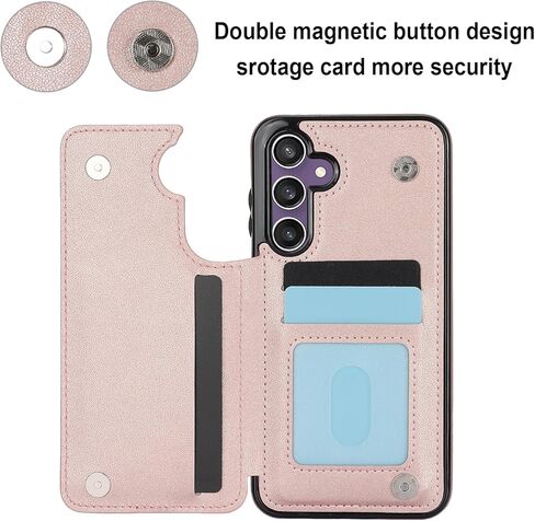 Asuwish Phone Case for Samsung Galaxy S23 FE 5G Wallet Cover with Tempered Glass Screen Protector and Leather RFID Credit Card Holder Stand Slot Cell Accessories S 23 EF S23FE 23S Women Men Black in Kuwait