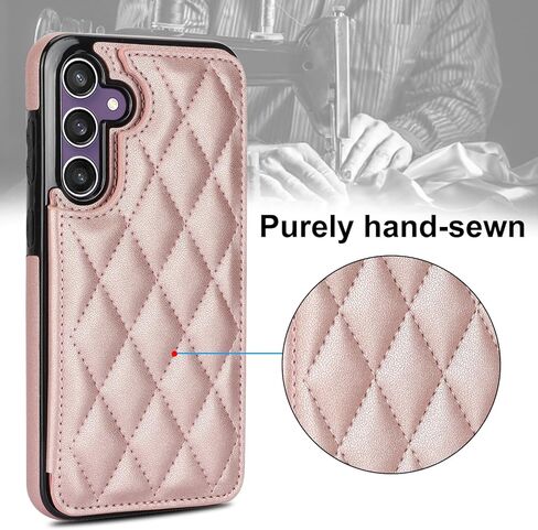 Asuwish Phone Case for Samsung Galaxy S23 FE 5G Wallet Cover with Tempered Glass Screen Protector and Leather RFID Credit Card Holder Stand Slot Cell Accessories S 23 EF S23FE 23S Women Men Black in Kuwait