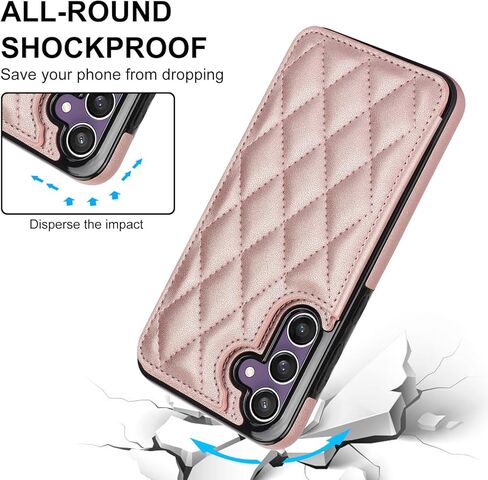 Asuwish Phone Case for Samsung Galaxy S23 FE 5G Wallet Cover with Tempered Glass Screen Protector and Leather RFID Credit Card Holder Stand Slot Cell Accessories S 23 EF S23FE 23S Women Men Black in Kuwait