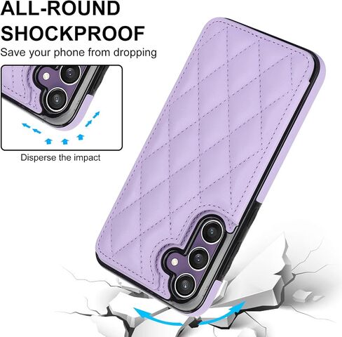 Asuwish Phone Case for Samsung Galaxy S23 FE 5G Wallet Cover with Tempered Glass Screen Protector and Leather RFID Credit Card Holder Stand Slot Cell Accessories S 23 EF S23FE 23S Women Men Black in Kuwait