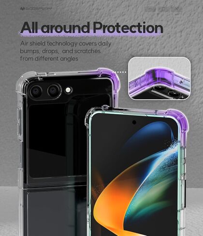 جراب GOOSPERY Galaxy Z Flip 5، غطاء حماية ممتص للصدمات شفاف للغاية مع زوايا معززة، جراب هاتف هجين نحيف مقاوم للصدمات - شفاف in Kuwait