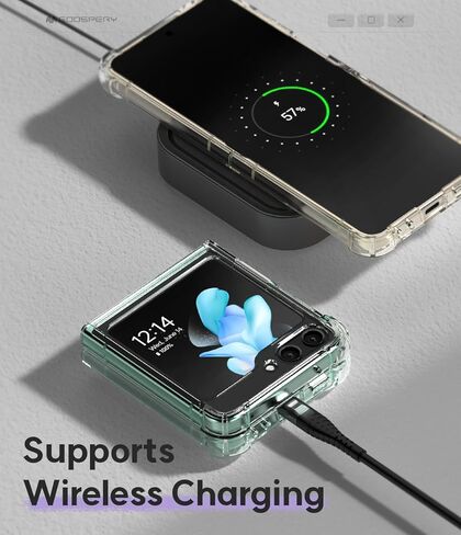 جراب GOOSPERY Galaxy Z Flip 5، غطاء حماية ممتص للصدمات شفاف للغاية مع زوايا معززة، جراب هاتف هجين نحيف مقاوم للصدمات - شفاف in Kuwait