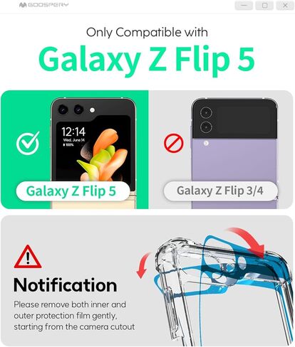 جراب GOOSPERY Galaxy Z Flip 5، غطاء حماية ممتص للصدمات شفاف للغاية مع زوايا معززة، جراب هاتف هجين نحيف مقاوم للصدمات - شفاف in Kuwait