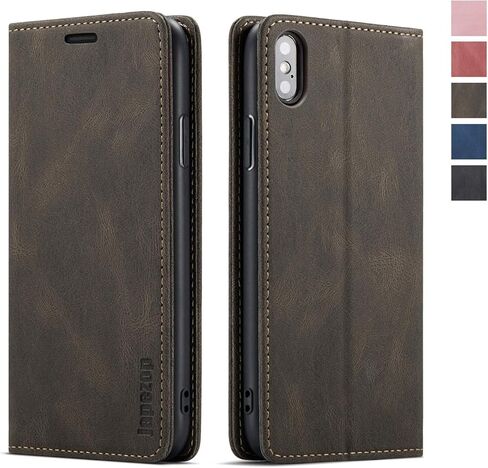 japezop iPhone Xs/iPhone X Wallet Case with [RFID Blocking] Card Holder, Premium Leather Case Wallet with Magnetic Kickstand and Flip Case for iPhone X (2017) /iPhone Xs (2018) 5.8 inch (Black) in Saudi Arabia