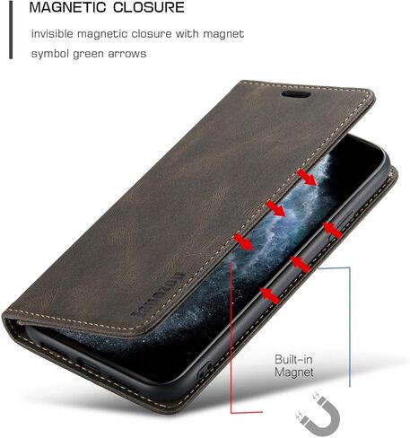 japezop iPhone Xs/iPhone X Wallet Case with [RFID Blocking] Card Holder, Premium Leather Case Wallet with Magnetic Kickstand and Flip Case for iPhone X (2017) /iPhone Xs (2018) 5.8 inch (Black) in Saudi Arabia