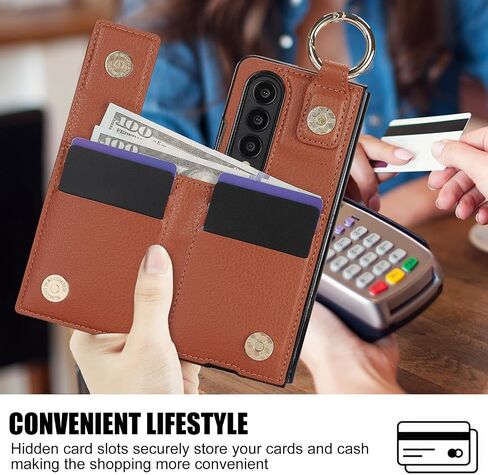for Samsung Galaxy Z Fold 4 Wallet Case with Ring and Credit Card Holder, Cash Slot, Premium Diamond Leather Magnetic Clasp Kickstand Heavy Duty Protective Cover.(Green) in Saudi Arabia