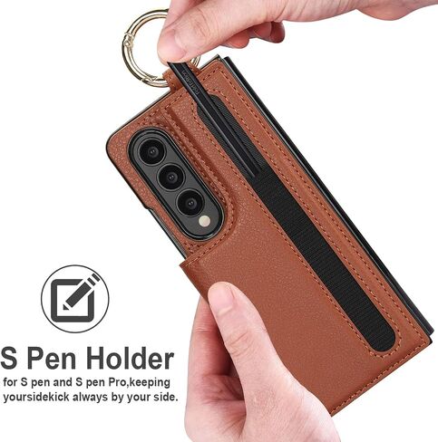 for Samsung Galaxy Z Fold 4 Wallet Case with Ring and Credit Card Holder, Cash Slot, Premium Diamond Leather Magnetic Clasp Kickstand Heavy Duty Protective Cover.(Green) in Saudi Arabia