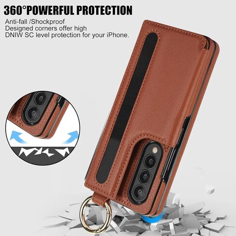 for Samsung Galaxy Z Fold 4 Wallet Case with Ring and Credit Card Holder, Cash Slot, Premium Diamond Leather Magnetic Clasp Kickstand Heavy Duty Protective Cover.(Green) in Saudi Arabia