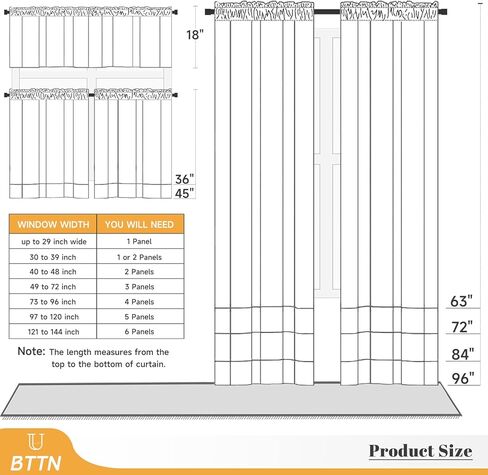 ستائر خضراء حكيمة بطول 84 بوصة مكونة من لوحتين، ستائر مطرزة طويلة مخططة من الكتان في مزرعة بوهو مع شرابات لغرفة النوم وغرفة المعيشة، معالجة نافذة جيب قضيب تصفية الضوء، 52 بوصة × 84 بوصة in Kuwait