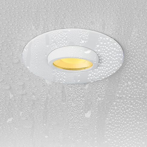 1 حزم 4 بوصة Gimbal LED راحة الضوء مع صندوق وصلات 12 وات، 5 ألوان قابلة للتعديل 2700K-5000K، 360 درجة + 90 درجة إضاءة مقلة العين اتجاهية قابلة للتعديل، مصابيح راحة مقاومة للماء للاستحمام in Kuwait