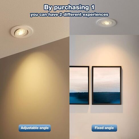 1 حزم 4 بوصة Gimbal LED راحة الضوء مع صندوق وصلات 12 وات، 5 ألوان قابلة للتعديل 2700K-5000K، 360 درجة + 90 درجة إضاءة مقلة العين اتجاهية قابلة للتعديل، مصابيح راحة مقاومة للماء للاستحمام in Kuwait