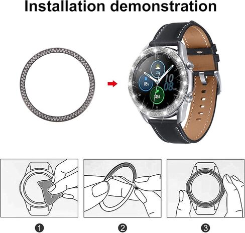 UKCOCO Compatible for Samsung Galaxy Watch 3 Watch Bezel Diamond Adhesive Bezel Ring Cover Anti Scratch Protection Cover Accessory 45mm 41mm in Saudi Arabia