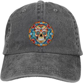 Sunflower Skeleton Mardi Gras Baseball Cap Golf Dad Hat Cotton Hat Men Women
