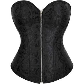 Women's Lace Up Boned Overbust Corset Bustier Lingerie Bodyshaper Top in Kuwait