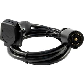 CURT 56080 7-Foot Vehicle-Side Truck Bed 7-Pin Trailer Wiring Harness Extension , Black