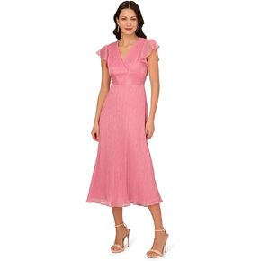 Adrianna Papell Women's Crinkle Mesh Midi Dress