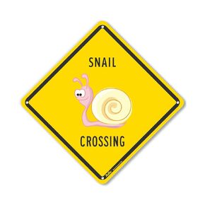 "Snail Crossing" 10" x 10" Aluminum Sign