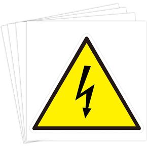 dealzEpic - Yellow Triangle Electrical Shock Hazard Risk Warning Sign - Self Adhesive Peel and Stick Vinyl Sticker - 2 cm (0.8 inches)