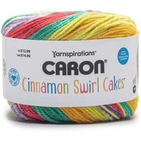 Caron Cinnamon Swirl Cakes Yarn - Citrus Twist, Yellow Blend