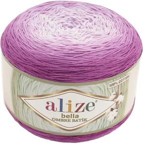 Alize Bella Ombre Batik 100% Cotton Yarn 1 Big Skein 250 gr 900 mt 984 Yards 7429