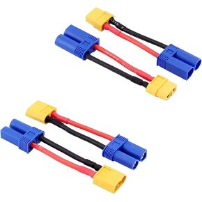 XT60/XT-60 to EC5 Male Female RC Connector Adapter for LiPO Battery with 14awg 5cm Cable(W23-4)