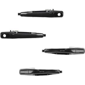 TRQ Door Handles Outside Smooth Black Front & Rear Kit Set of 4 for Lancer Evolution