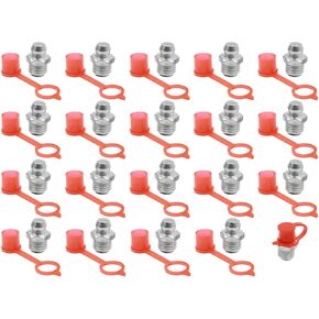 X AUTOHAUX M6 Straight Grease Nipple Fittings Iron Zinc Plating W/Dust Cap - 20 Set
