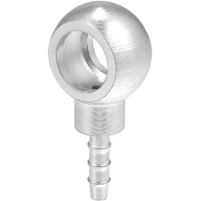 ACROPIX 14mm ID 6mm OD Banjo Bolt Hose Barb Fittings Universal Banjo Fitting Fuel Line Adapter Connector for Motorcycle Car Silver Tone - Pack of 1