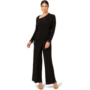 Adrianna Papell Womens Embellished Jersey JumpsuitJumpsuit