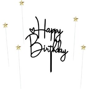 Happy Birthday Cake Topper Star Cake Party Decoration Birthday Party Supplies