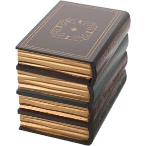 HOMSFOU Faux Books for Decoration Fake Book Storage Box Vintage Book Shaped Trinket Box Decorative Jewelry Case Hidden Secret Compartment Storage Money Keys and Other Valuables