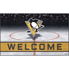 FANMATS 21284 Team Color Crumb Rubber Pittsburgh Penguins Door Mat, 1 Pack , 22 x30